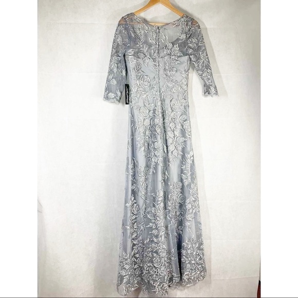 La Femme 28053 Silver Embroidered Gown - Picture 3 of 11